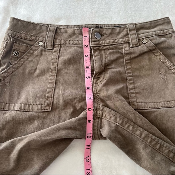 Miss Me Mid Rise Skinny Distressed Utility Jeans in Army Green - Picture 13 of 14